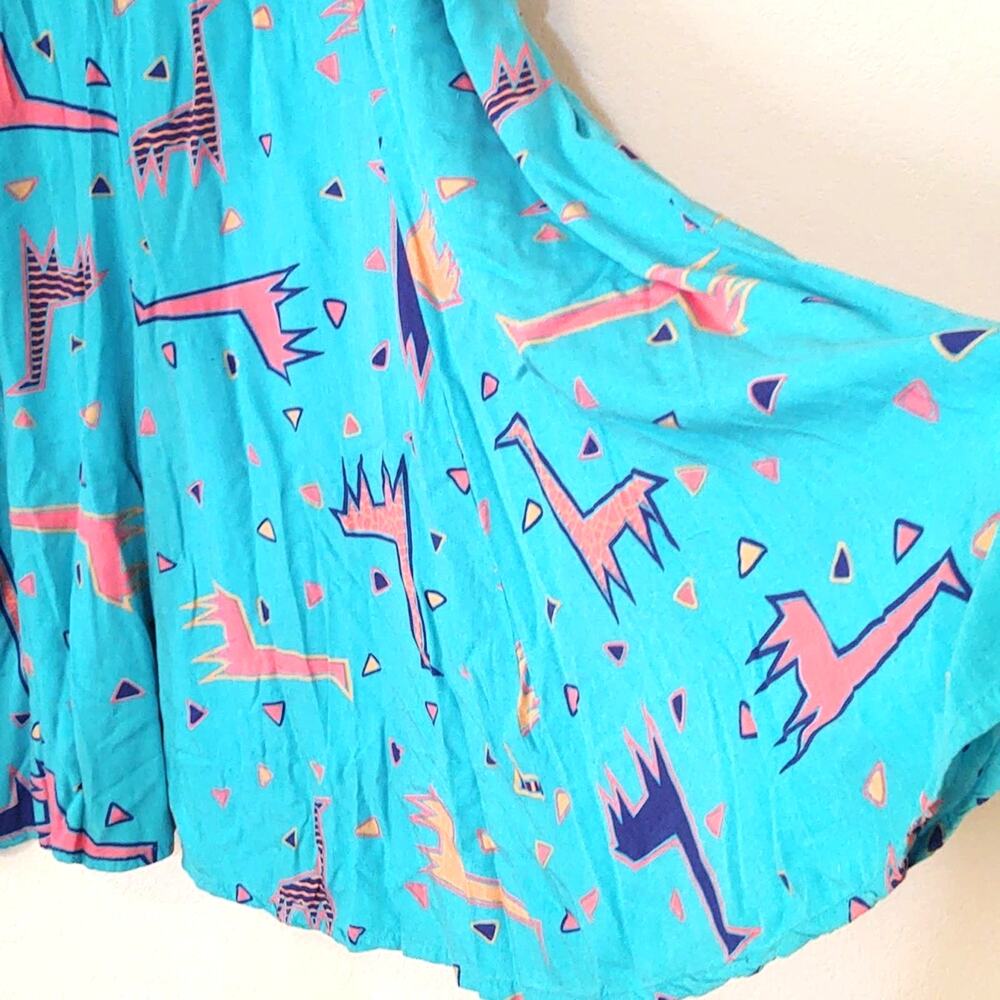 Satyuga geometric all over giraffe print vintage skirt